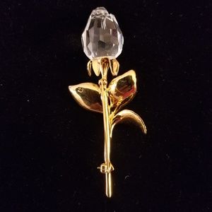 Swarovski Crystal Rose Pin